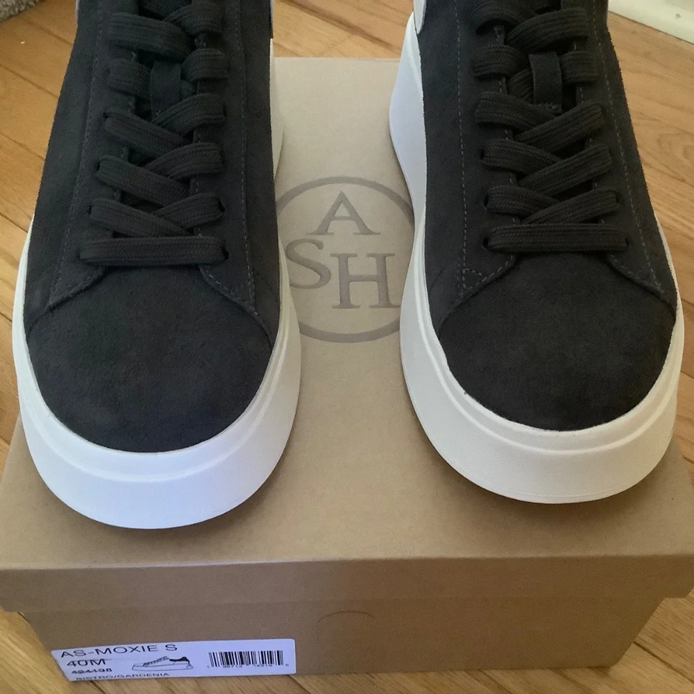 ASH Moxie Suede Platform Sneaker Soft Black SZ EU 40